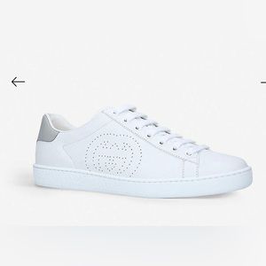 Women’s Gucci Ace Grey White Interlocking Leather Sneaker 36.5 size 6-6.5